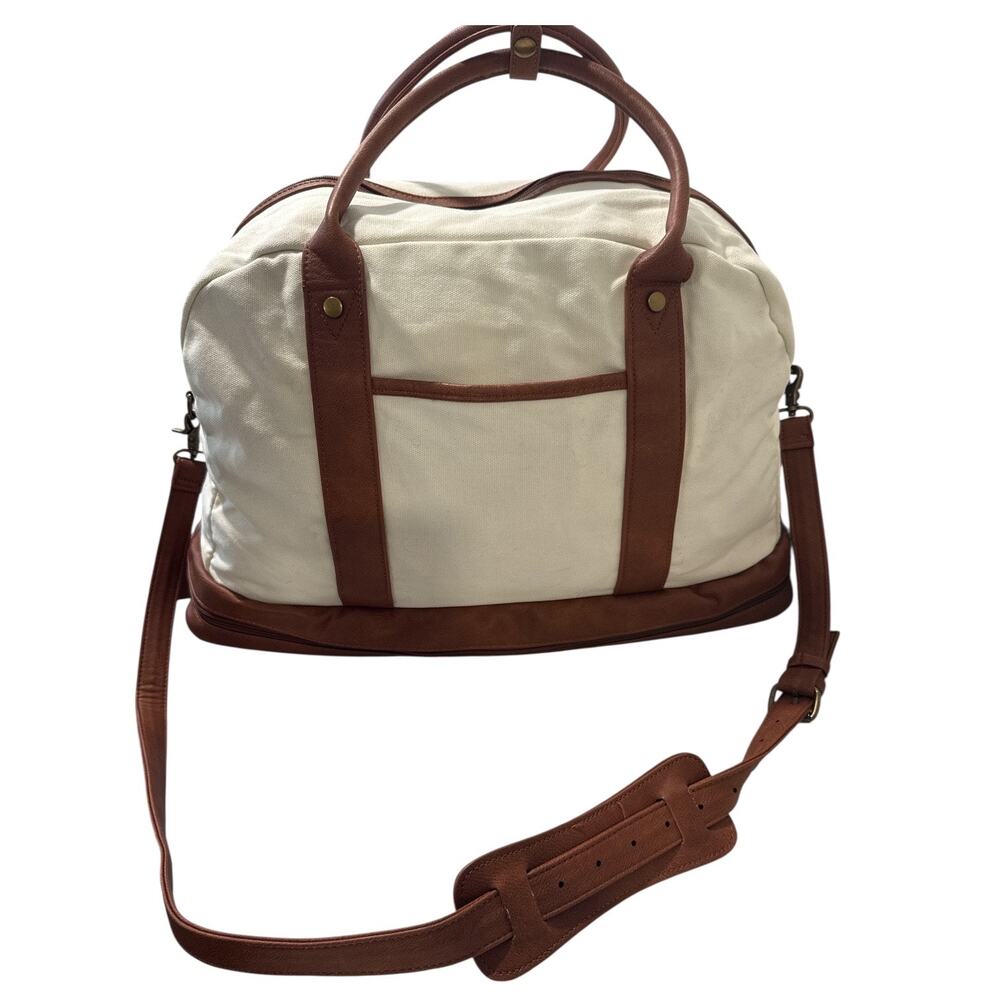 Bolosta Canvas Weekender Duffle Bag Shoe Compartment Travel Overnight Tote - Picture 10 of 12